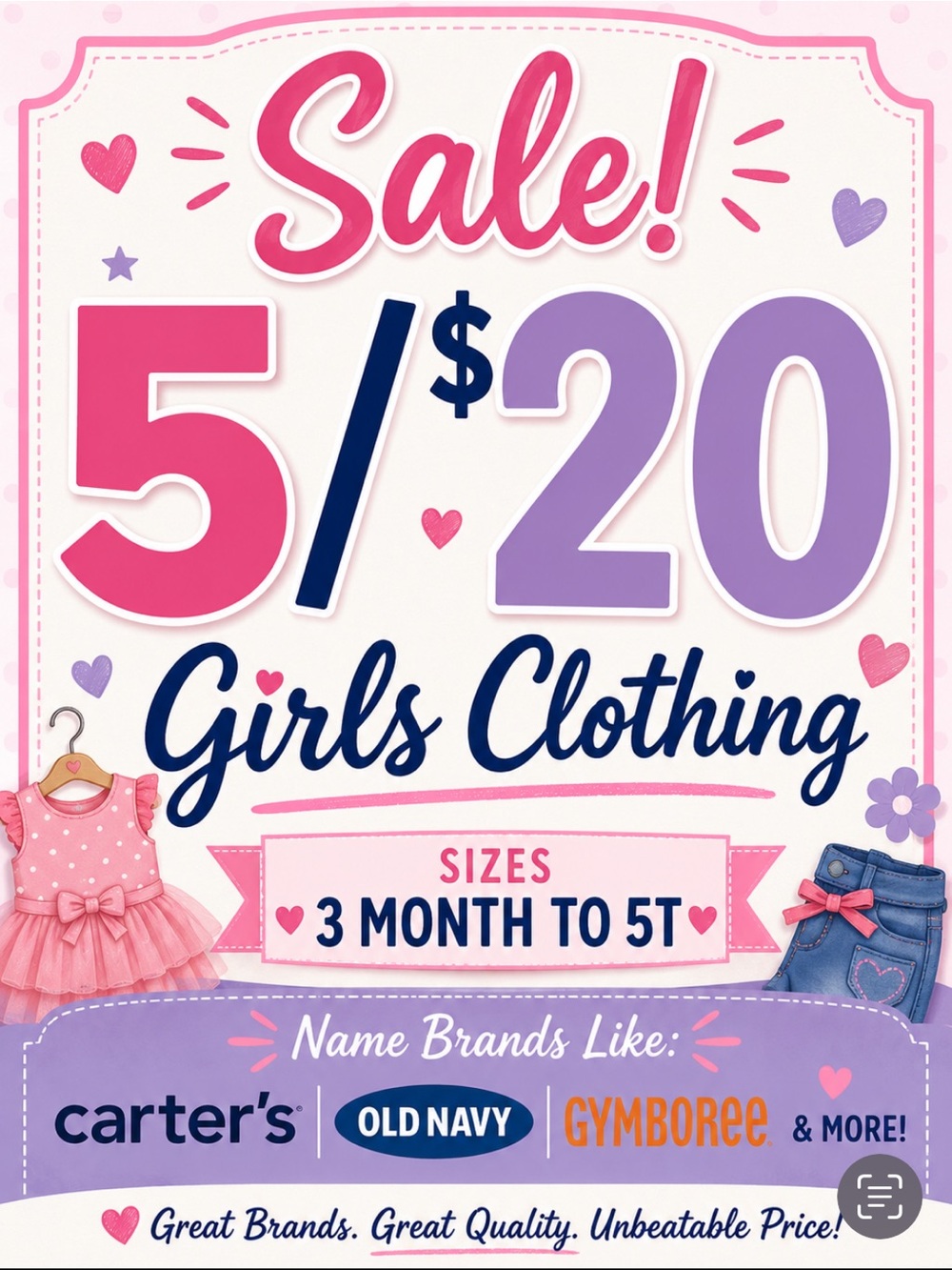 🩷 5/$20 Girls Clothing! 💜